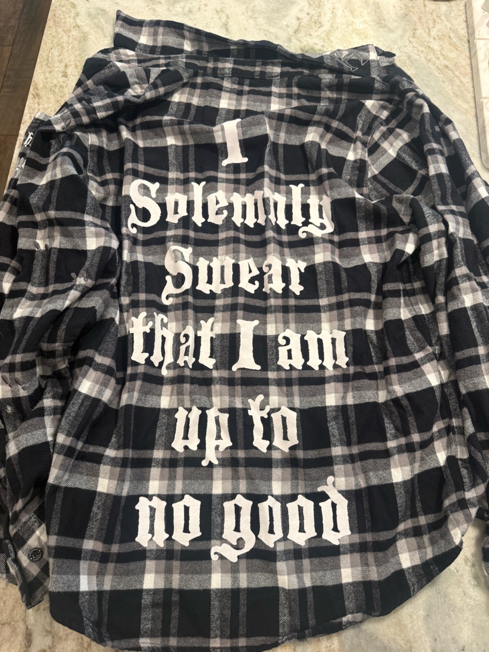 Harry Potter Cakeworthy Black White Plaid Shirt with Solemnly Swear Limited Edi
